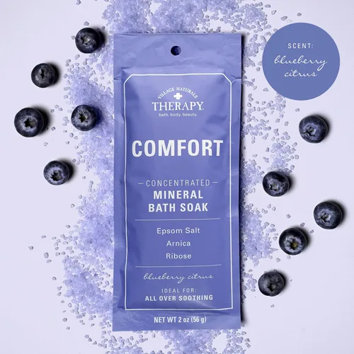 Miniatura 3 de Village Naturals Therapy, Comfort - Remojo concentrado de baño mineral, arándanos cítricos, 2 onzas, paquete de 12