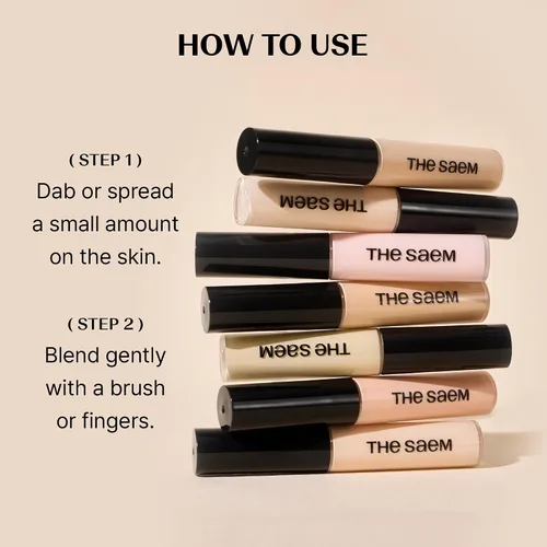 Miniatura 9 de THESAEM Cover Perfection Tip Corrector de 0.2 onzas líquidas – Corrector de sombra de contorno beige para profundidad natural – Alta cobertura