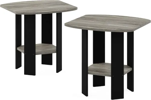 Miniatura 4 de FURINNO - Mesita auxiliar de diseño sencillo Roble Francés/Negro