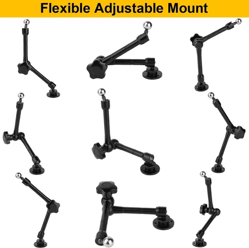 Miniatura 4 de Mippko Soporte de teléfono de montaje en pared para coche/escritorio/barco/escritorio/vehículos, soporte de aleación de aluminio ajustable de 360°