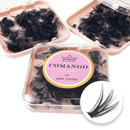 Miniatura 8 de Extensiones de pestañas en racimo de pestañas DIY Curl C/D Comango Mega Volumen, Pestañas Individuales Extensiones de Pestañas Extensiones