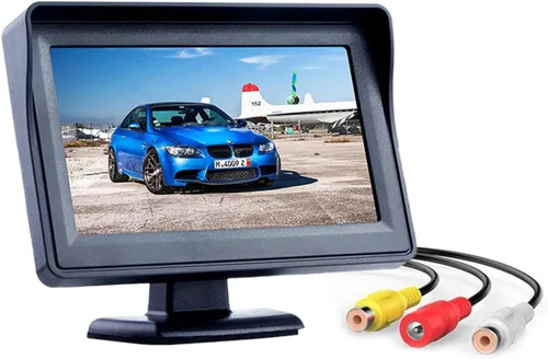 Pantalla LCD TFT a color de 4.3 pulgadas Monitor de cámara de respaldo solo retrovisor retrovisor para coche, SUV, camioneta, camión (fuente de