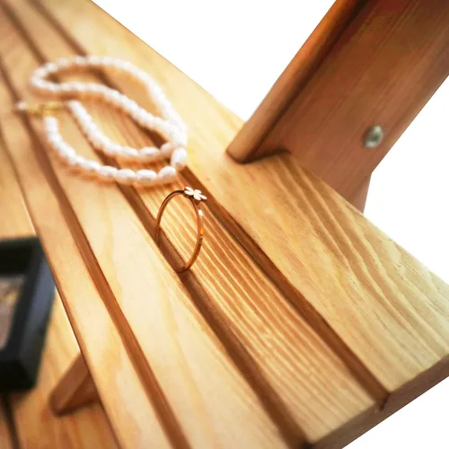Miniatura 3 de Soporte para aretes y anillos elevadores de madera marrón, estante de almacenamiento, estante de joyería, estante de escritorio, soporte para tazas