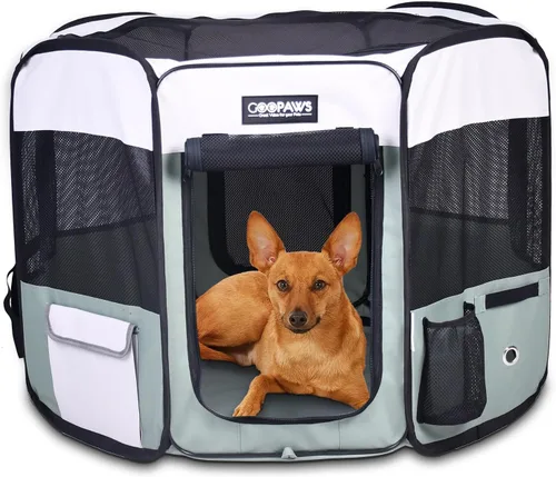 Miniatura 9 de JESPET - Parque de juegos para perros de 36 pulgadas, 45 pulgadas y 61 pulgadas portátil para perros con bolsa de transporte para cachorros, gatos