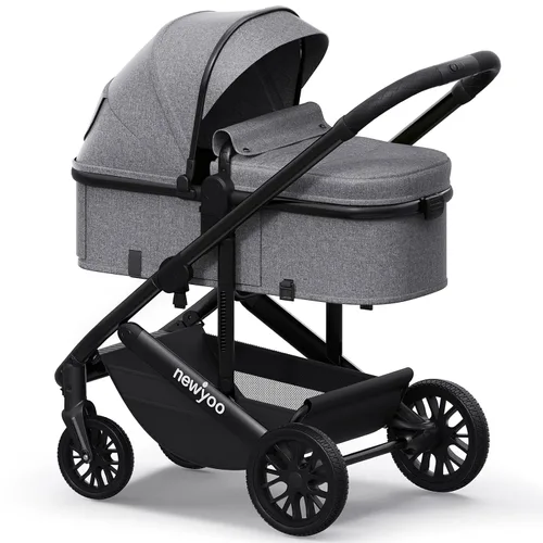 newyoo Nestro 516M - Cochecito infantil convertible con asiento reversible y soporte para tazas, cochecito 2 en 1 orientado hacia atrás desde recién