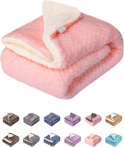 Miniatura 36 de Manta mullida o manta mullida para bebé niña o niño, suave y cálida y acogedora manta de vellón coral para bebé, bebé o recién nacido, manta