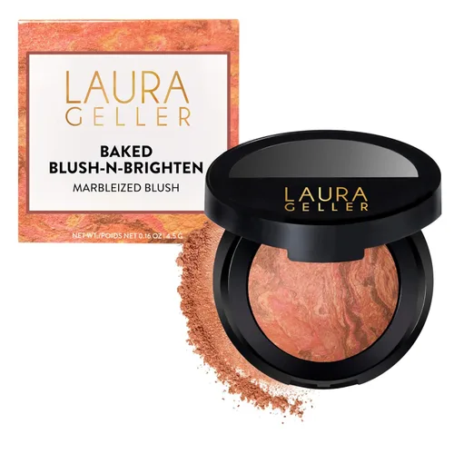 Miniatura 11 de LAURA GELLER NEW YORK Blush-n-Brighten - Rubor horneado marmoleado para mejillas - Tono Pink Grapefruit (pomelo rosado), acabado satinado - Color 05