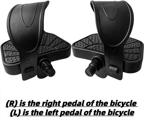 Miniatura 6 de YBEKI Pedales de bicicleta estática de grado profesional, eje de 9/16 pulgadas y 1/2 pulgadas, correas ajustables, se adapta a bicicletas