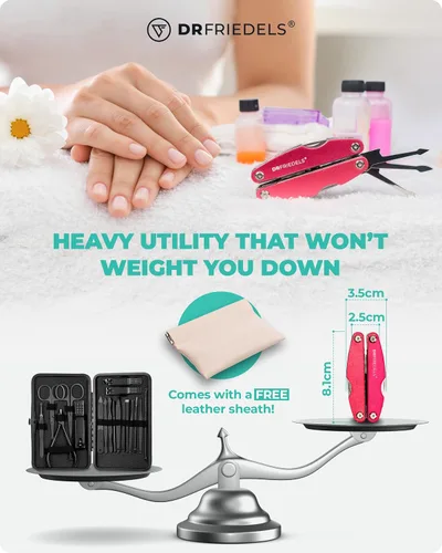 Miniatura 5 de Kit de manicura y pedicura – Juego de manicura profesional 9 en 1 para mujeres y hombres con recortador de cutículas, removedor de cutículas