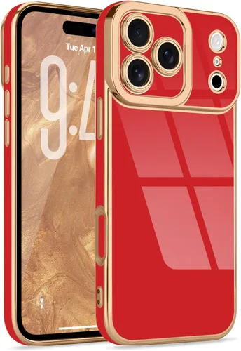 Miniatura 16 de Lafunda Diseñada para iPhone 13 Pro, fundas lujosas con chapado lindo para mujeres y niñas, elegante borde dorado, a prueba de golpes, TPU con funda
