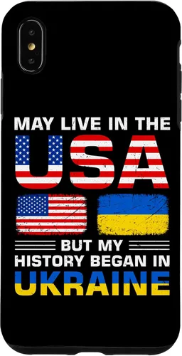 Miniatura 11 de Funda para iPhone 13 Pro Max con la bandera de Ucrania y la bandera de Estados Unidos con raíces ucranianas
