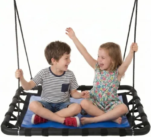 Hey Play - Columpio de plataforma para niños, juego de columpios, rama de árbol o parque infantil, plataforma rectangular de 40 x 30 pulgadas para