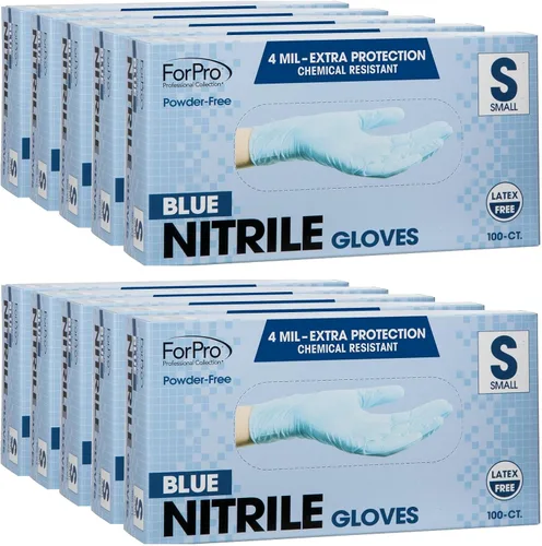 Miniatura 10 de ForPro Disposable Nitrile Gloves, Chemical Resistant, Powder-Free, Latex-Free, Non-Sterile, Food Safe, 4 Mil Negro