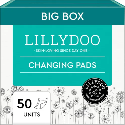 LILLYDOO Cambiadores desechables para bebé, 50 unidades, 23,6 x 23,6 pulgadas, súper suaves, sin perfumes ni lociones, para pieles sensibles,