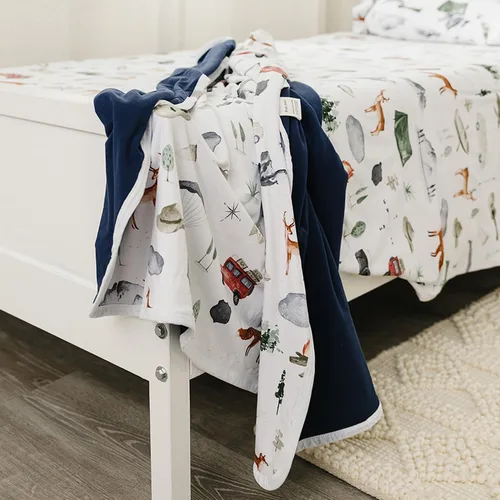 Miniatura 9 de Pobibaby Manta de bebé de alta calidad para niños, colcha de algodón suave y elástico para bebé, manta de cuna de 3 capas y mantas para niños