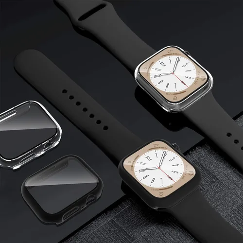 Miniatura 7 de Paquete de 2 fundas para Apple Watch 40mm SE Series 6/5/4/SE 2ª generación con protector de pantalla de vidrio templado, funda protectora completa