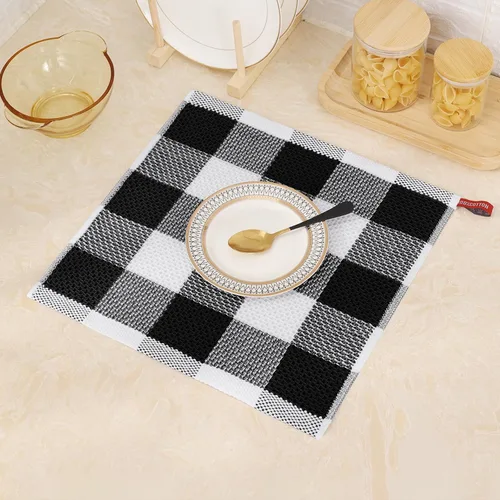Miniatura 8 de Mordimy Trapos de cocina a cuadros 100% algodón, 12 x 12 pulgadas, súper suaves y absorbentes, de secado rápido, trapos de cocina para cocina