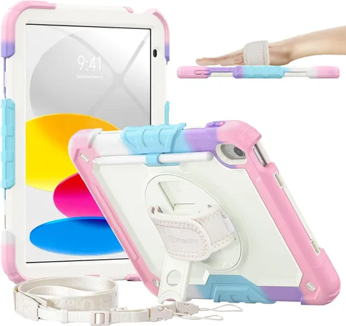 Miniatura 20 de Timecity - Funda para iPad de 9ª/8ª/7ª generación, de 10.2 pulgadas, funda protectora resistente con protector de pantalla, soporte giratorio