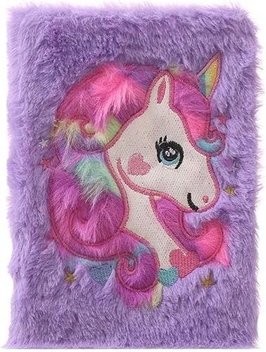 Miniatura 8 de JUMISEE Lindo cuaderno de felpa de alpaca colorido y mullido diario de escritura para niños y niñas, papel rayado de 160 páginas
