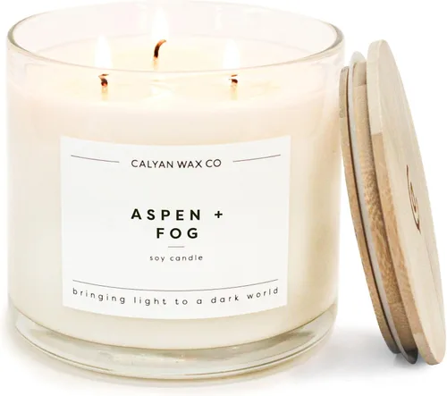 Miniatura 23 de Calyan Wax Co. Vela perfumada de cedro y tabaco de 3 mechas - 43 horas de combustión - Velas de soja de 3 mechas de lujo - Velas de cera de soja