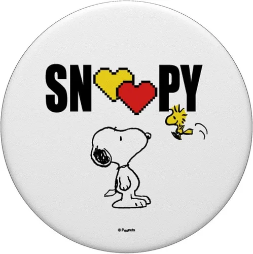 Miniatura 3 de delicoco Peanuts Valentine Snoopy Love PopSocket - Adhesivo PopGrip para iPhone 11, color negro