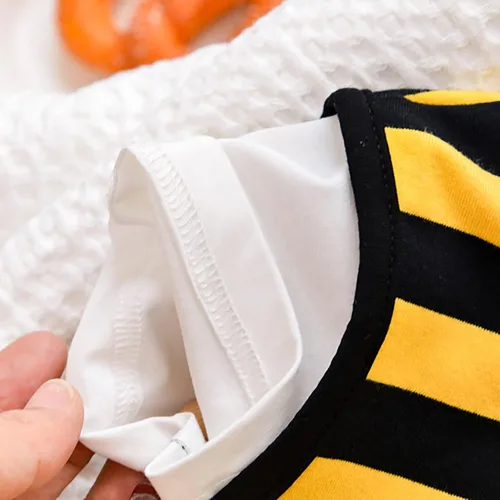 Miniatura 2 de TBUIALL Body unisex para bebé, niños y niñas, chaleco a rayas, body de manga corta, cuello redondo, súper suave, mameluco de algodón de 3 a