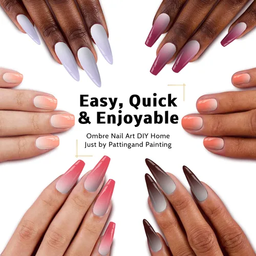 Miniatura 2 de Juego de 24 esmaltes de uñas en gel con esponja, esmalte de uñas en gel para dibujar líneas, flores, ombre, rubor y aura brillante para uñas de gel
