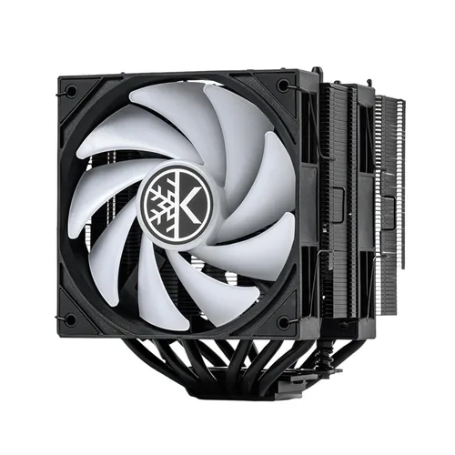 Miniatura 2 de KINGCOOL Iron Wind 120 ARGB Enfriador de aire para CPU, 6 tubos de calor y torres duales, ventiladores PWM duales de 120 mm, velocidad de 1800 RPM