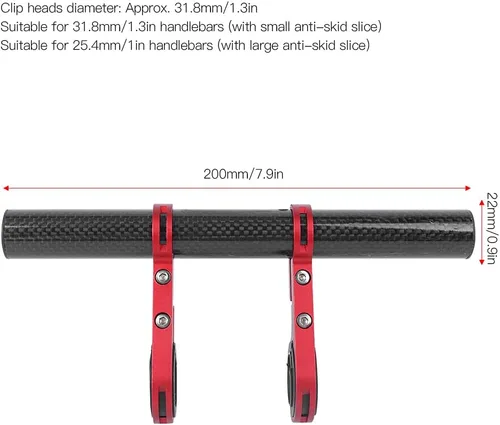 Miniatura 3 de BORDSTRACT Extensor de manillar doble para bicicleta, estante de extensión de manillar de aleación de aluminio, soporte de luz de mesa de código