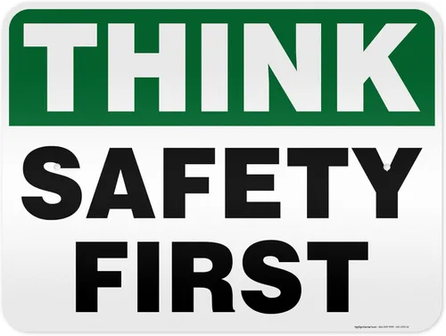 Miniatura 18 de Think Safety First Sign, 24 x 30 pulgadas, HDPE de 55 mil de grosor (polietileno de alta densidad), fabricado en Estados Unidos por My Sign Center