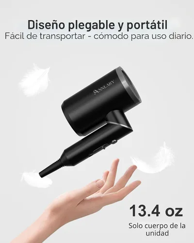 Miniatura 5 de ANNLARY Secador de pelo con peine Secador de pelo de 1800 W con difusor para cabello rizado Secador de pelo iónico de plasma para control