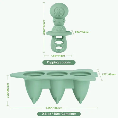 Miniatura 9 de Haakaa Astronaut - Juego de moldes para paletas de hielo – Mini moldes de silicona para paletas de leche materna con palos, diseño antiasfixia