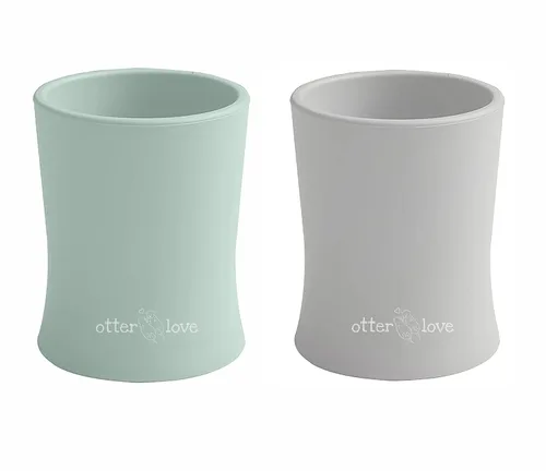 Miniatura 7 de otterlove Taza de entrenamiento de silicona para bebés y niños pequeños, aprobada por OT pediátrica, 100% silicona LFGB pura de platino, irrompible