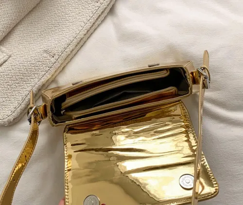 Miniatura 6 de Bolso de noche para mujer, bolso de mano Y2k, plateado brillante, bolso de mano, bolso de fiesta, lindo bolso metálico