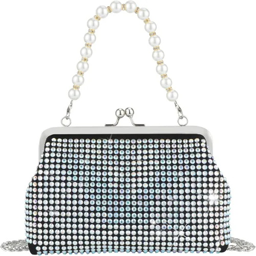 Evevictor Bling Clutch Purse for Women, Rhinestone Crossbody Handbag, Shiny Evening Bags, Fashion Money Handbag