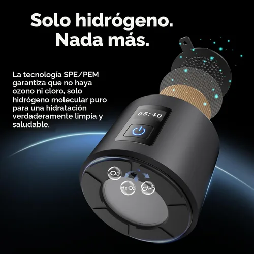 Miniatura 5 de PUREPEBRIX Generador de botellas de agua de hidrógeno - Máquina de agua de hidrógeno de 6400 PPB Regalo de bienestar certificado por IHSA para Gris