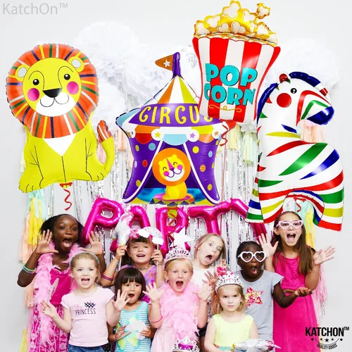 Miniatura 7 de KatchOn, Xtralarge, Globos de carnaval - 4 piezas Decoraciones de fiesta temática de carnaval Globos de circo para decoraciones de carnaval