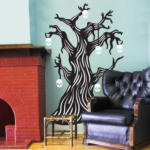 Trenzado Hueso Árbol calcomanía decorativo para pared Kit- Halloween calcomanía decorativo para pared por chromantics