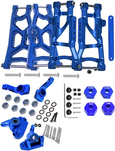 Miniatura 7 de Pieza de actualizaciones para barra de 1/10 2WD, brazo de suspensión delantero trasero de aleación, bloque de ruedas, bloques de dirección, Rojo