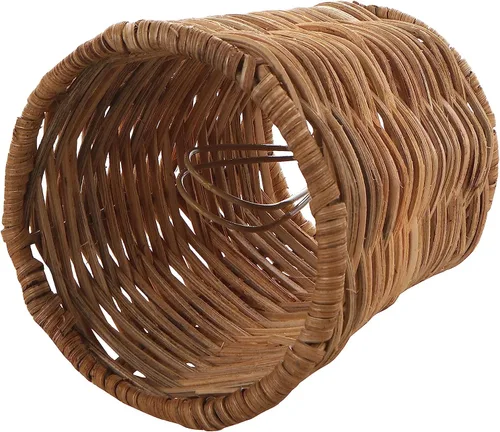 Miniatura 2 de Aspen Creative 51007, pantalla para lámpara de araña con clip, estilo imperio, de ratán natural, 7,6 cm de parte superior x 10,2 cm de parte Natural