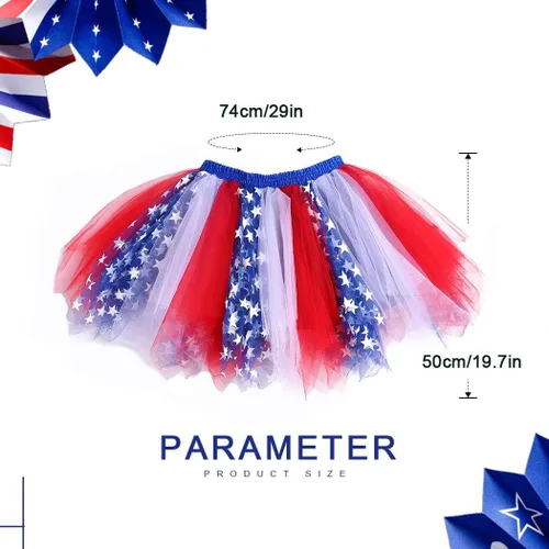 Miniatura 3 de Nicute Falda tutú para mujer, 4 de julio, color rojo, blanco y azul, con estrellas, divertida, patriótica, para fiesta del Día de la Independencia