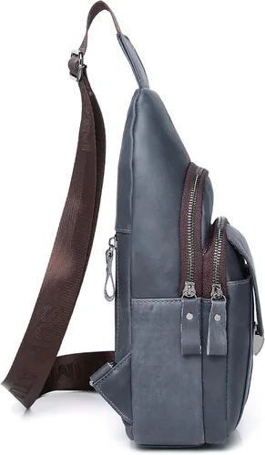 Miniatura 35 de LUKZIJAES Bolso bandolera de cuero genuino para hombre