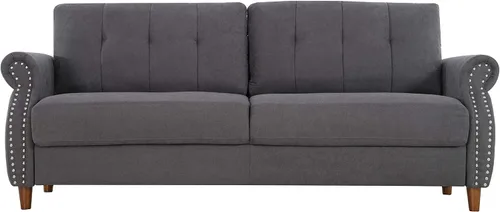 Miniatura 11 de Container Furniture Direct Tapizado ultra moderno con botones capitoné en la parte trasera con brazos enrollados para sala de estar, galleta