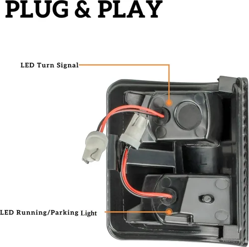 Miniatura 3 de Luces LED para espejos laterales ahumados negros para Ford F-250 F-350 F-450 2008-2016, luz de giro y luz de circulación ámbar, IP67 Impermeable