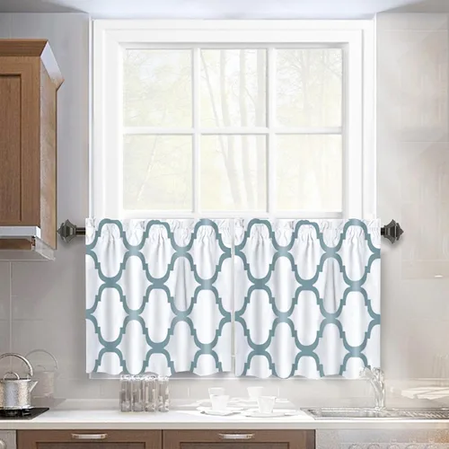 Miniatura 46 de Melodieux - Cortinas de bolsillo de moda marroquí para cocina, cafetería o baño, pequeñas ventanas