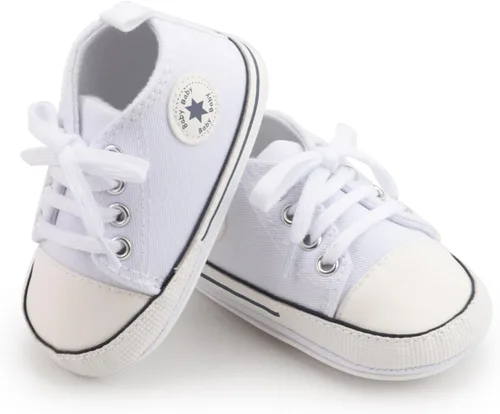 Miniatura 70 de KIDSUN zapatos deportivos altos hasta el tobillo para bebés, niños y niñas con suela antideslizante, suaves, para recién nacidos, zapatos