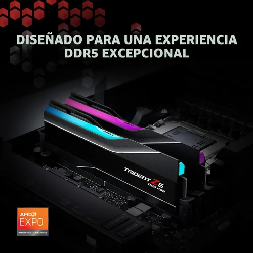 Miniatura 2 de G.SKILL Trident Z5 Neo RGB Series DDR5 RAM (AMD Expo) 32GB (2x16GB) 6000MT/s CL30-38-38-96 1.35V Memoria para computadora de escritorio U-DIMM