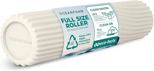 Miniatura 25 de Oceanfoam Tidal Roller - Azul Marino Oscuro - Rodillo de espuma para masaje muscular para dolor de espalda y estiramiento - Textura de onda ancha
