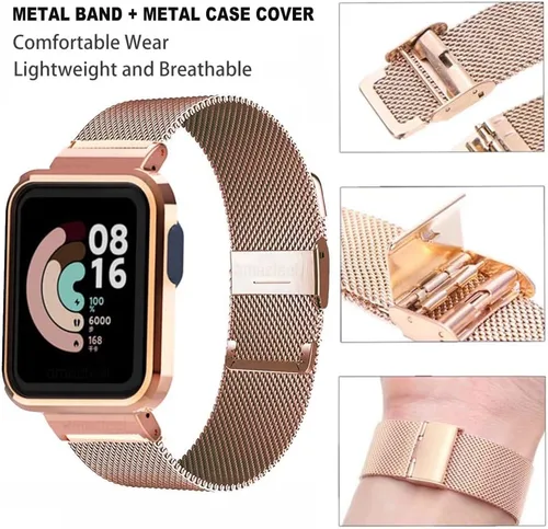 Miniatura 3 de Compatible con Redmi Watch 2 Lite, correa de repuesto de metal de acero inoxidable compatible con Xiaomi Mi Watch Lite 2 Smart Watch Oro rosa
