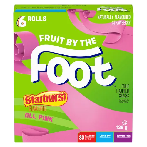 Miniatura 5 de Betty Crocker, Sin gluten, Fruit by The Foot, Starburst All Pink, 6 unidades, 4.5 onzas, (caja) (importado de Canadá)
